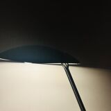 Modernist chrome desk table lamp and black metal bowl, Aluminor 1970 design