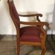 Louis Philippe era armchairs in burgundy-lined ground oak