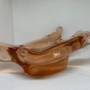 Hirondelle vide poche en verre cristal rose