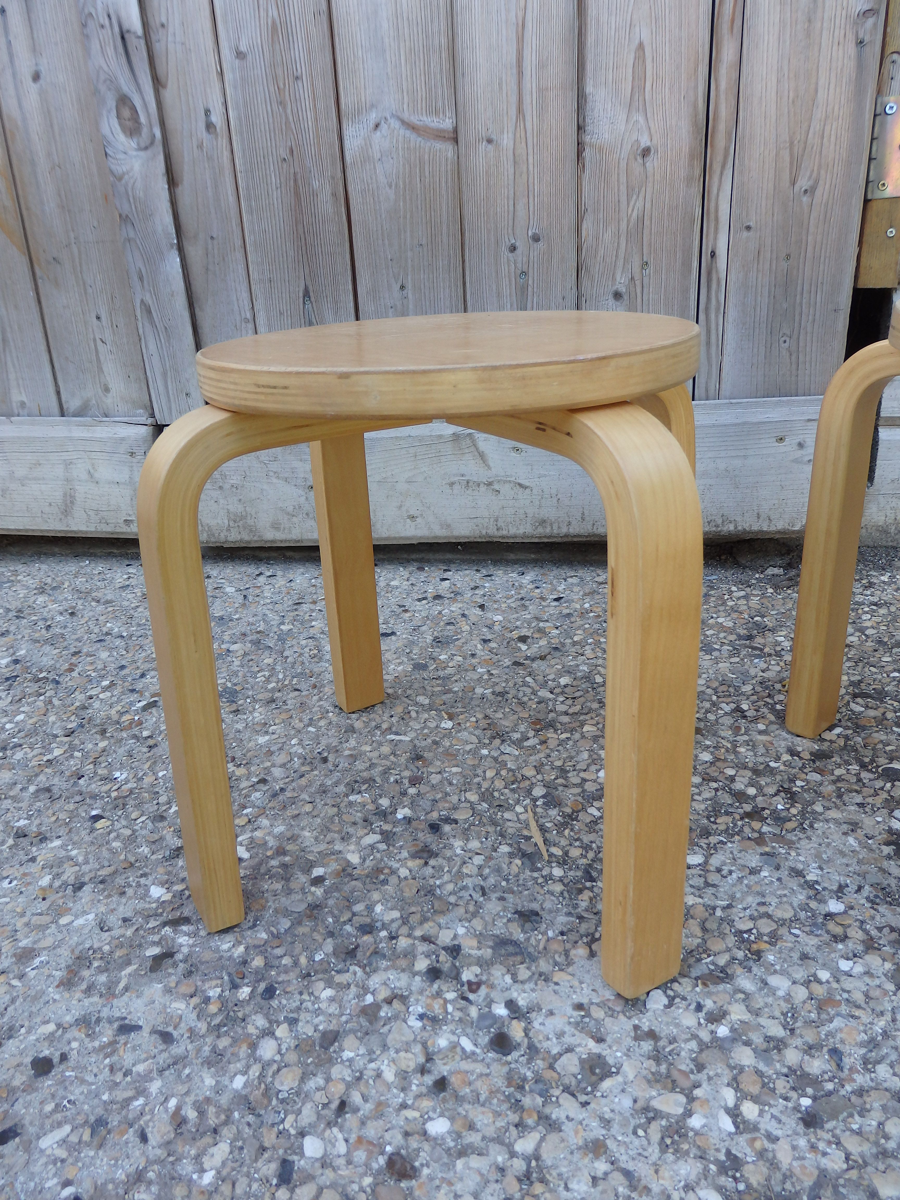 Pair of scandinavian vintage children's stool the