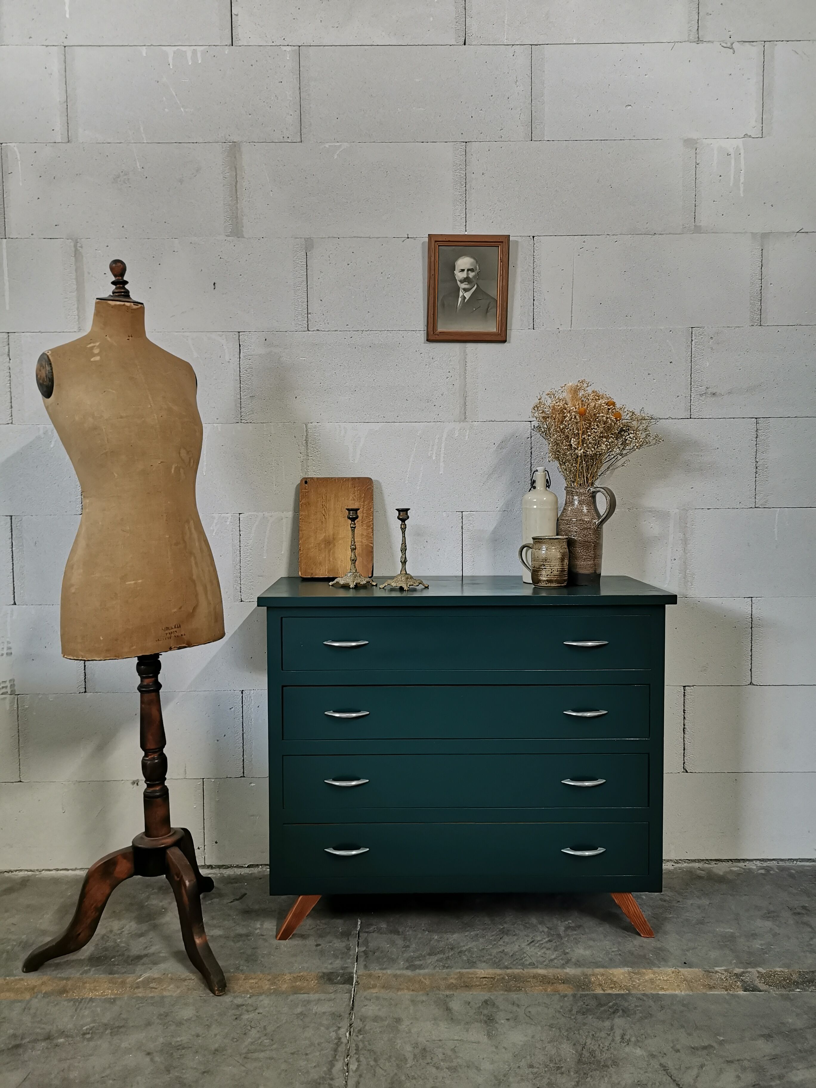 Chest of drawers vintage feet compass redesigned