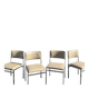 Set of 4 vintage chairs in chrome and faux leather.