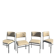 Set of 4 vintage chairs in chrome and faux leather.