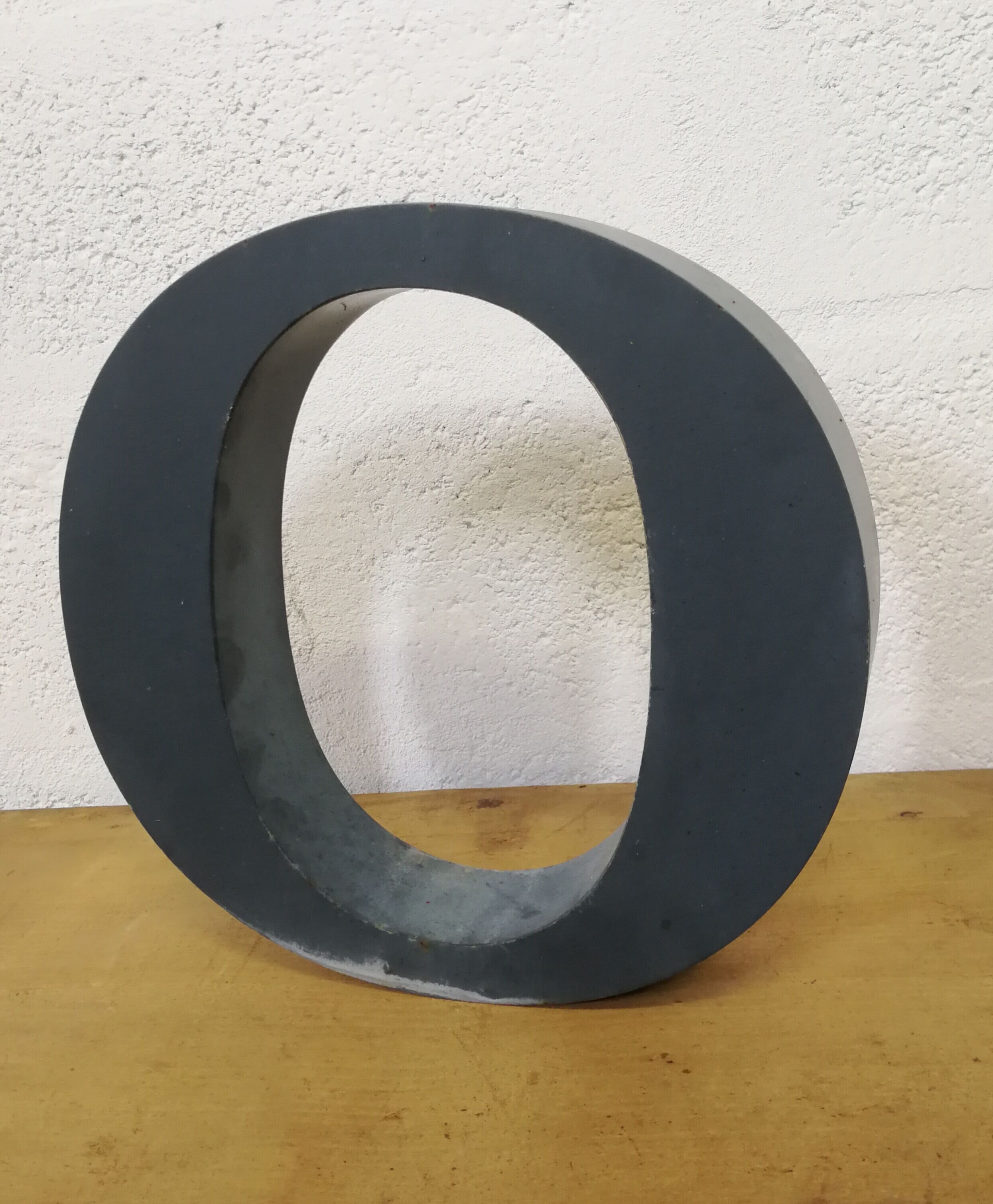 Letter O old embossed and zinc