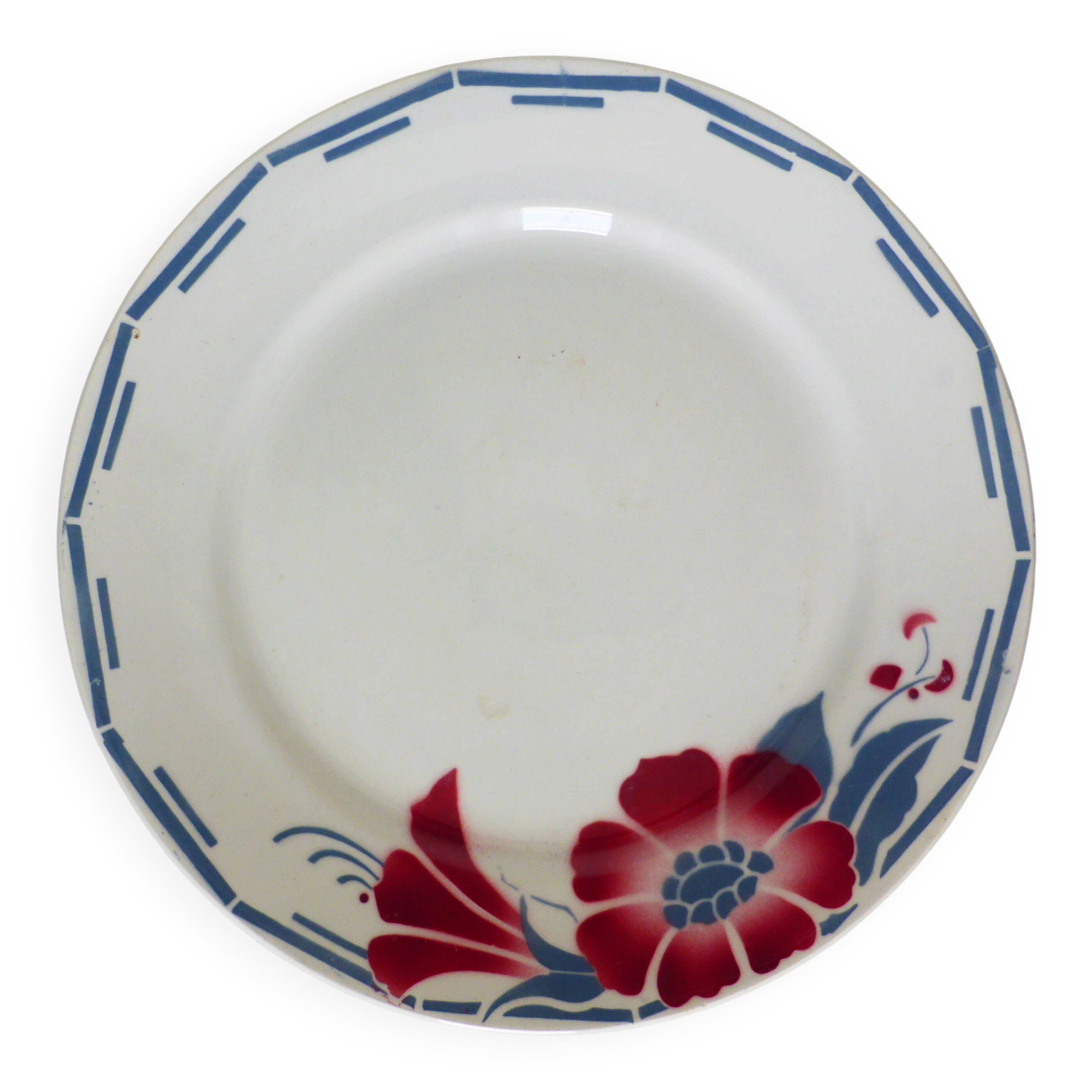 1 vintage round plate from the Céranord factory, model Gavarnie 210879.