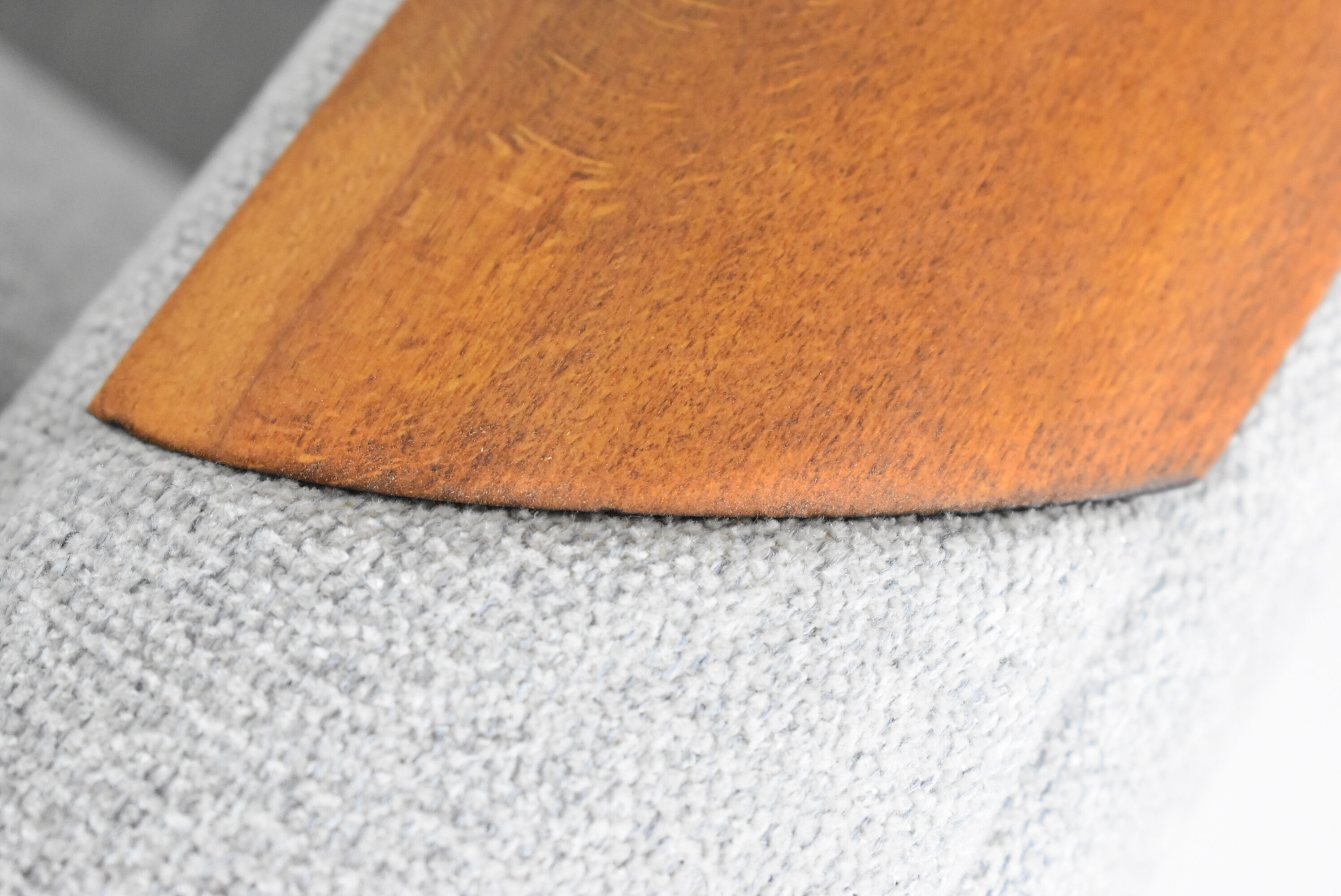 Mid-century modern armchair, restored, 1960, light grey