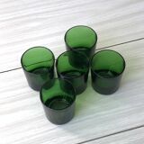Set of 5 Luminarc green tumbler glasses