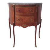 Commode demi-lune style Louis XV en placage de noyer