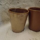 Tasses à café en grès irisées vintage