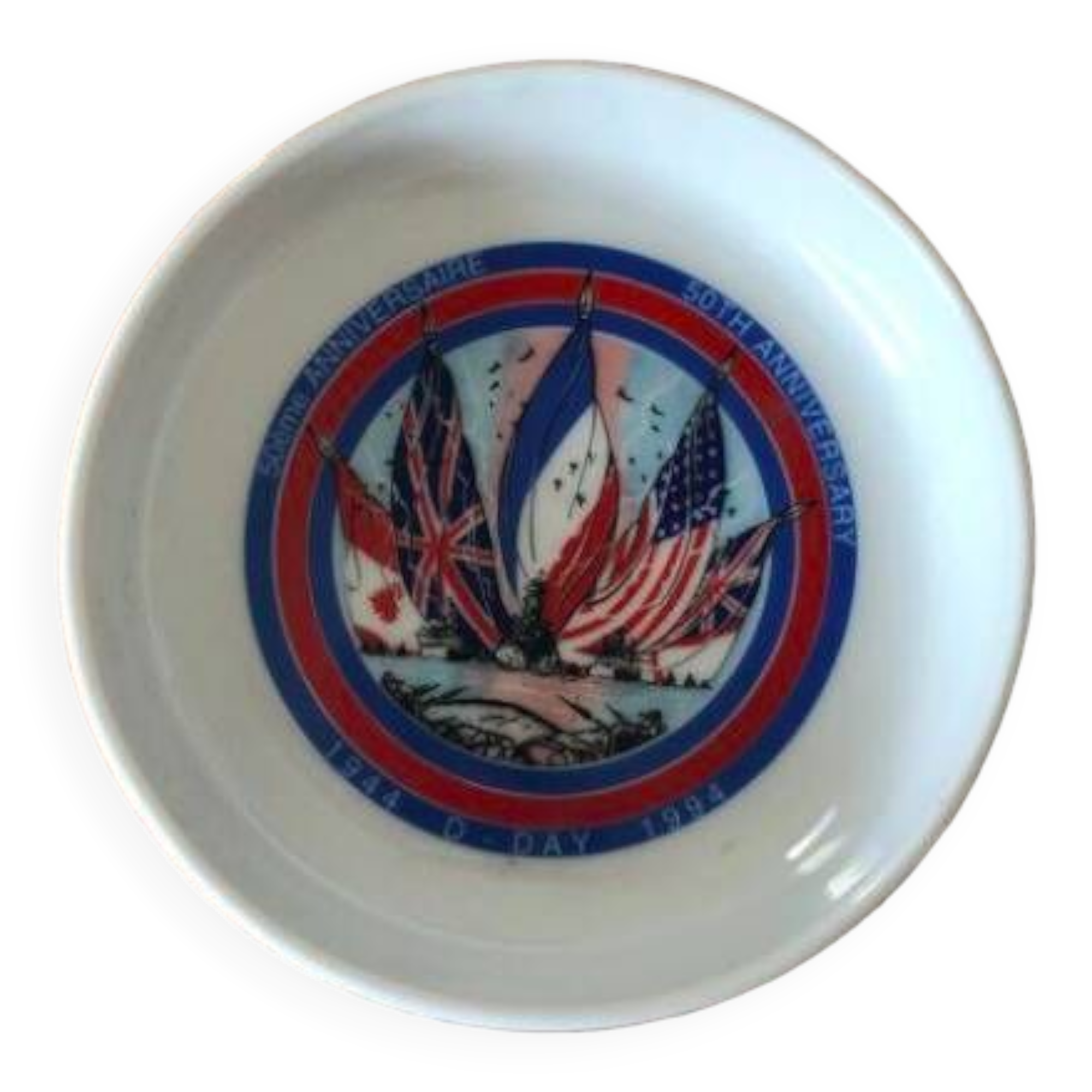 Petit vide poche en porcelaine de limoges vintage 50e anniversaire du débarquement