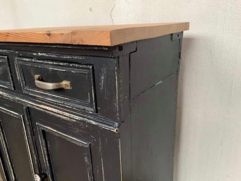 Craft furniture look industrial 2 doors 2 drawers raw tray early 2Xth