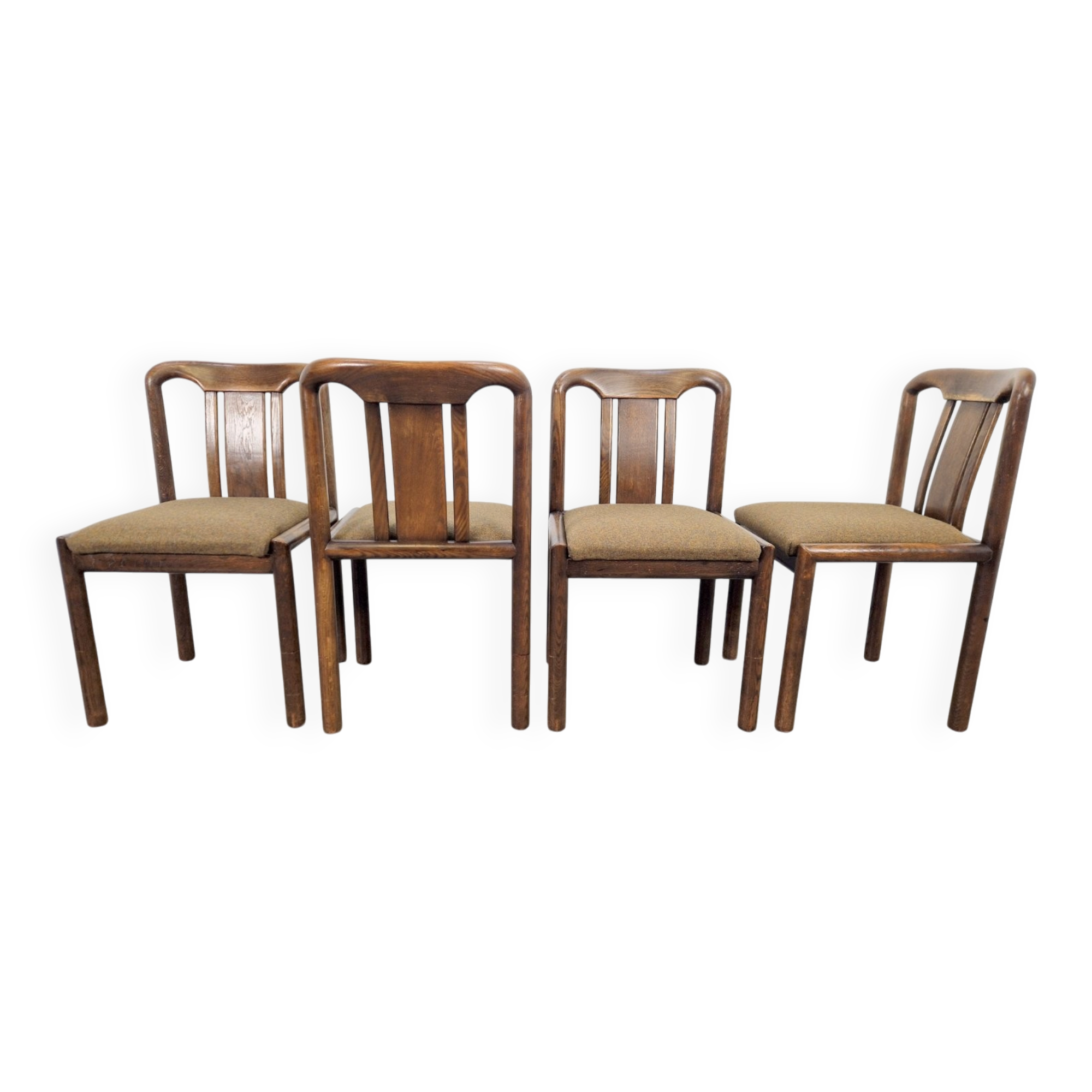 Vintage Brutalist Dining Room Chairs, 1970s, Set of 4