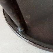 Brutalist high stool from the 1960s in solid steel.