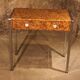 Small desk vanity 70 walnut burl chrome base