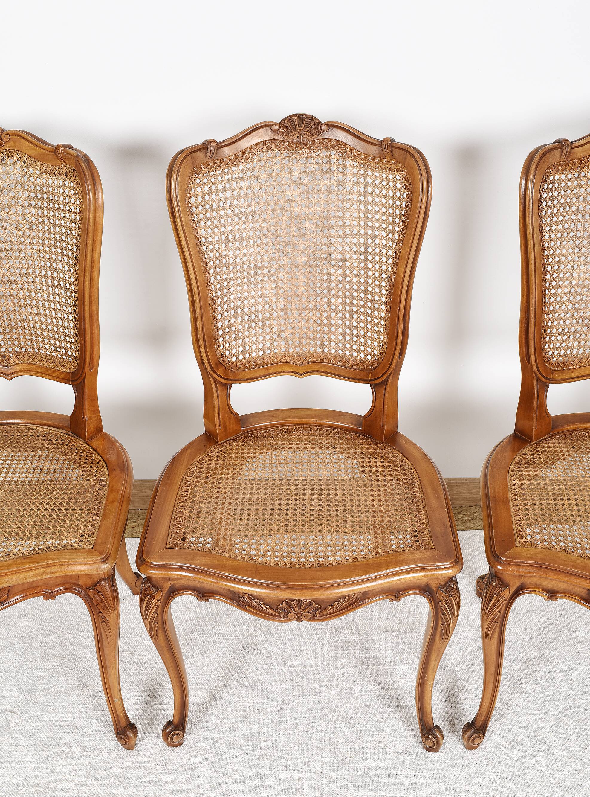 Louis xvi style cane chairs