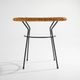 Table basse avec plateau rond en rotin, années 1950