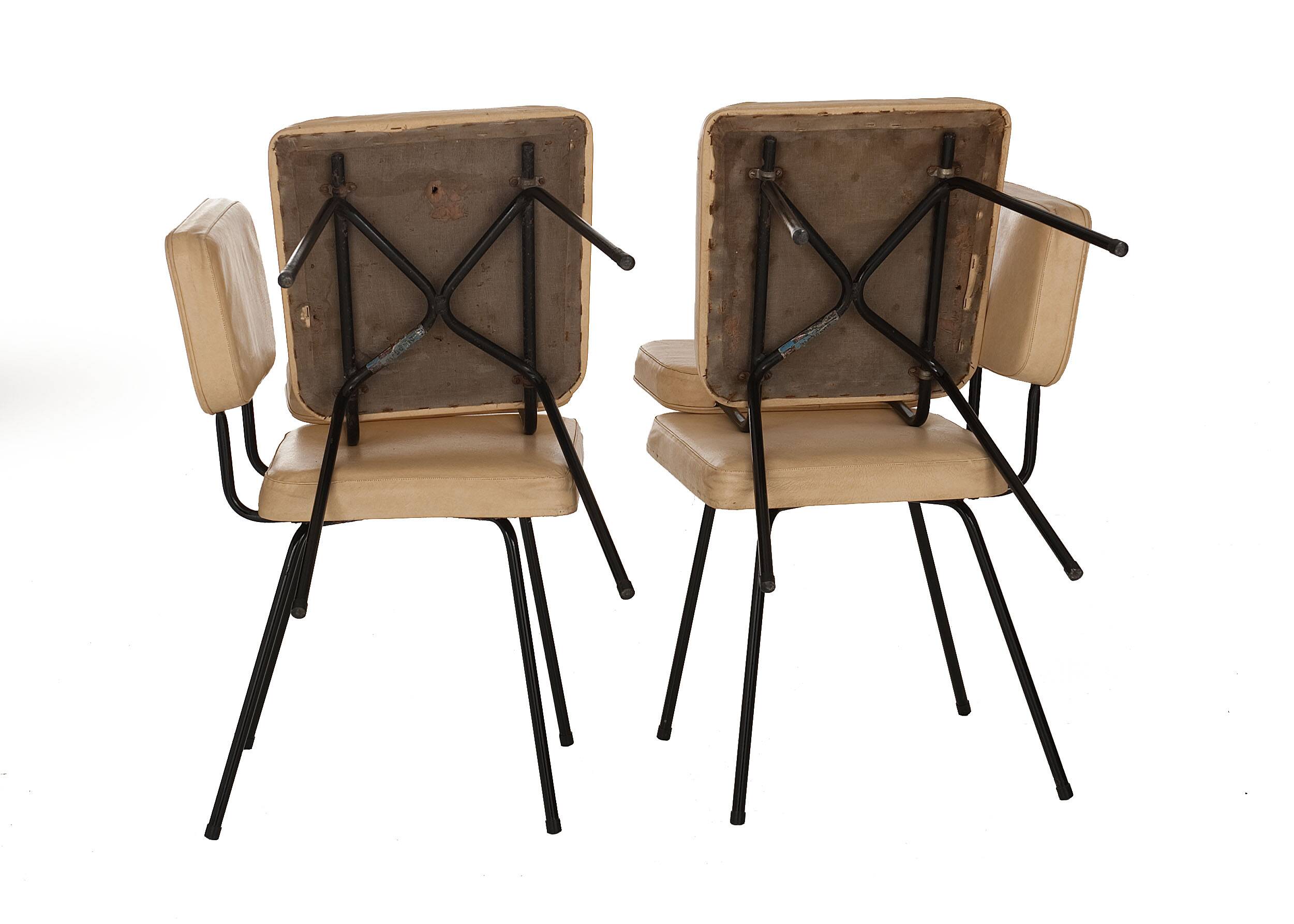 Set of 4 chairs by André Simard, Airborne, 1950