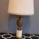 Lampe ananas ancienne laiton et métal doré, années 70