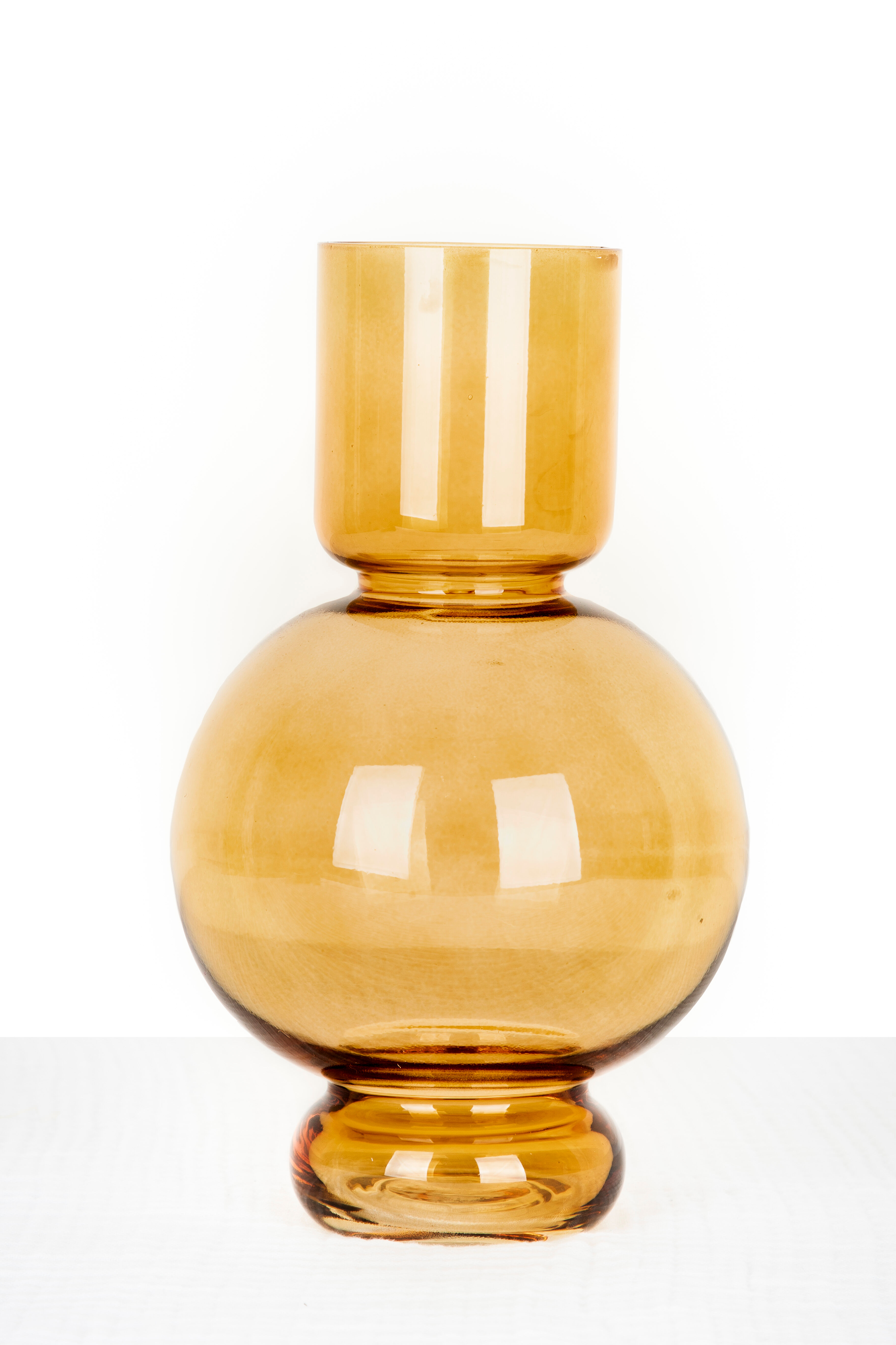 Vase yellow ball height 25,5cm