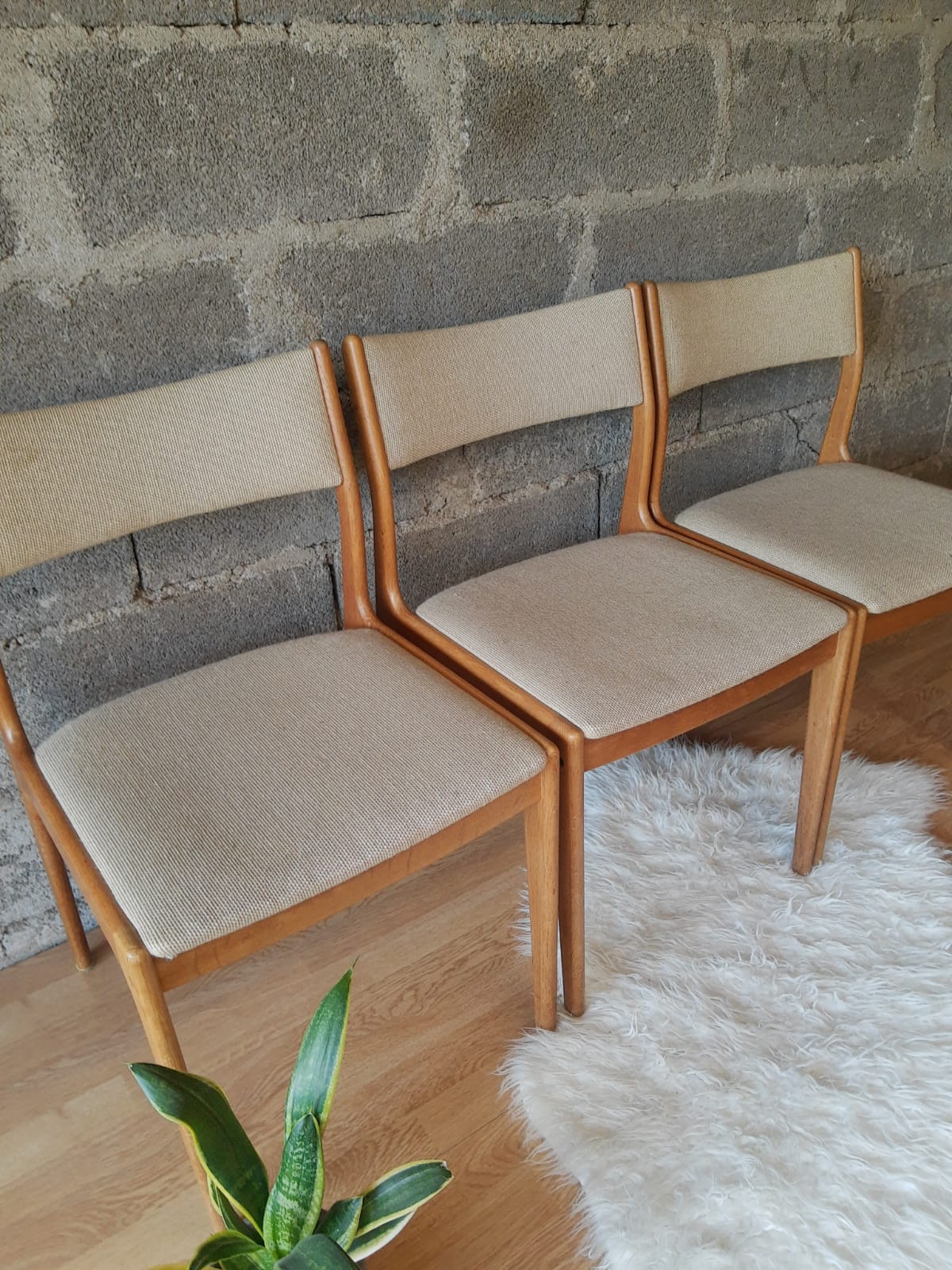 Set of 3 Danish Scandinavian chairs Uldum Mobelfabrik 7171