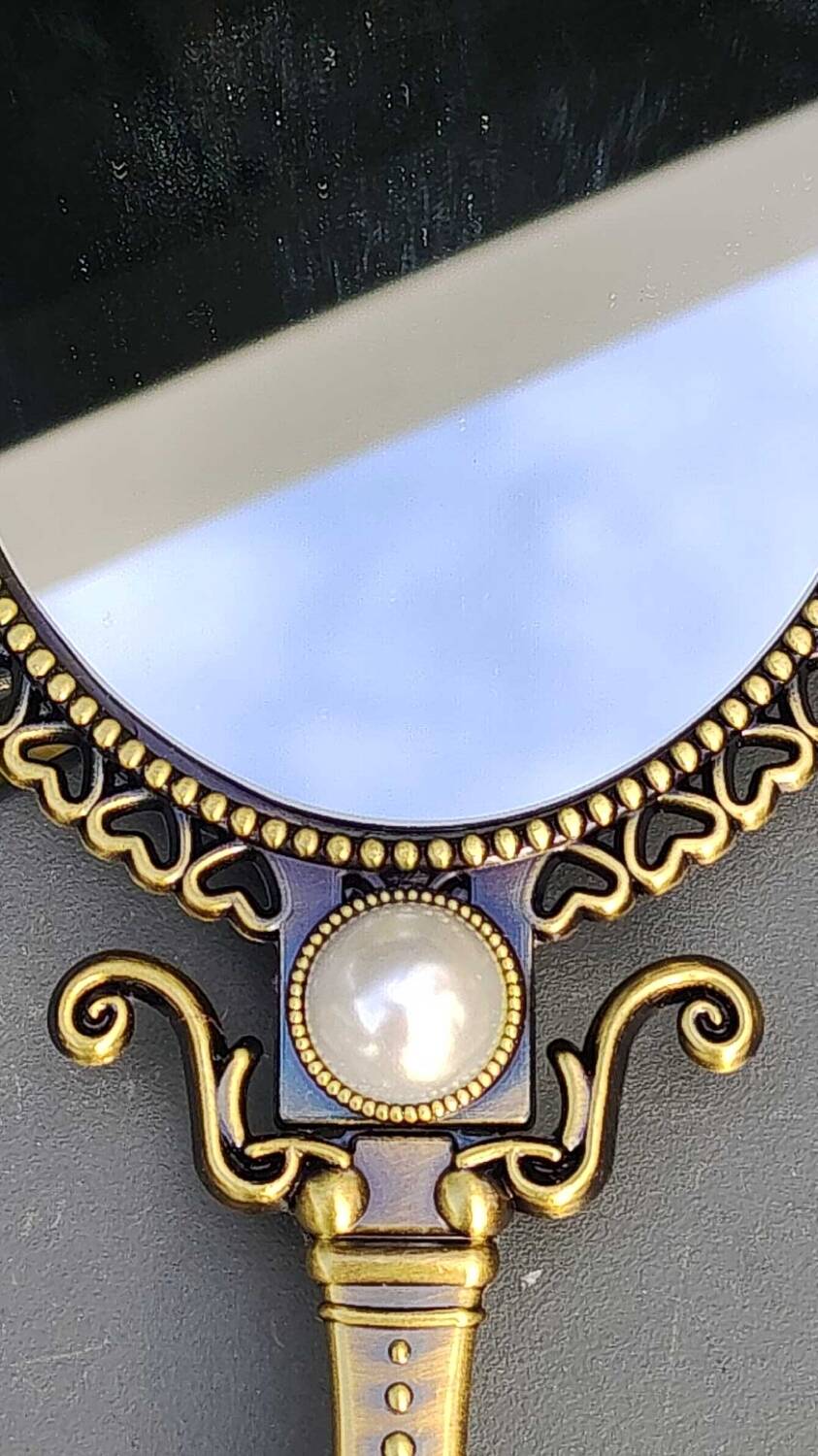 Vanity mirror/face hand or table, oval. baroque/shabby chic style