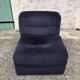Driver / armchair and ottoman, in midnight blue velvet, 1970/1980