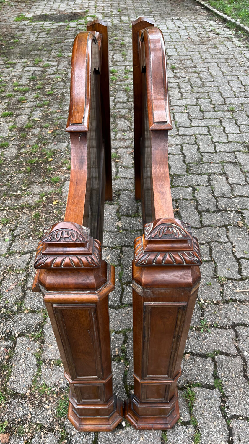 Antique solid walnut boat headboards