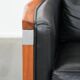 Set of  two black leather Art Deco design armchairs