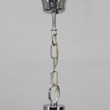 Lustre en chrome et verre des années 1970, Italie