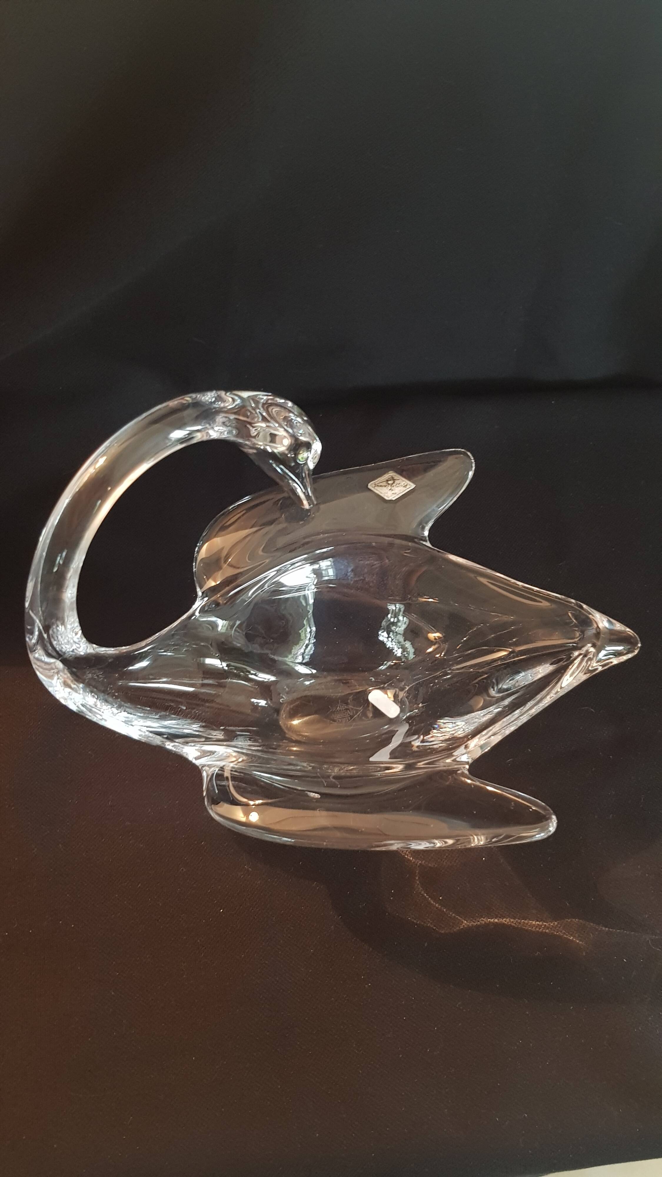 Coupe Vide-poche cristal de Vannes Le Châtel en forme de Cygne