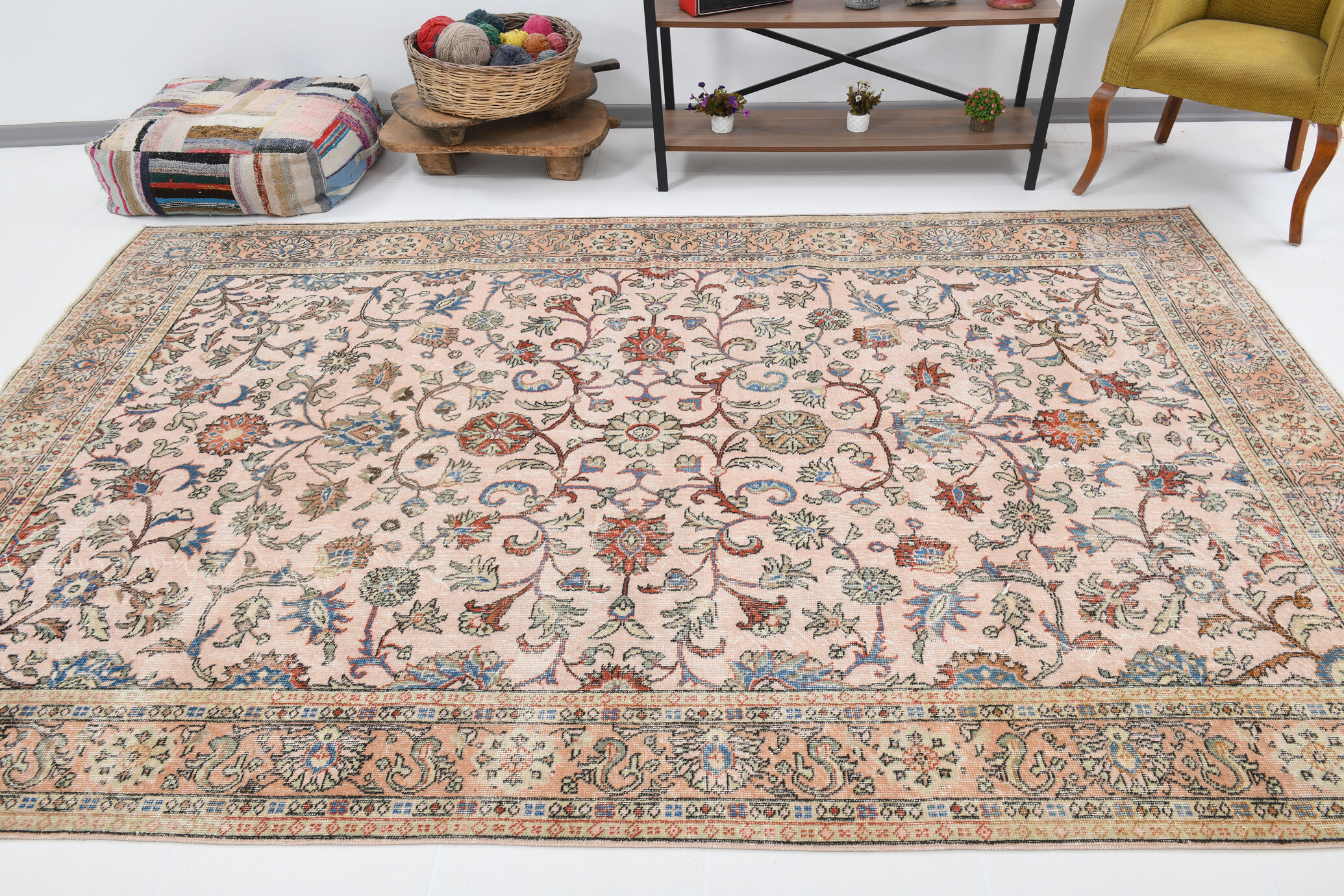 7x10 floral persian rug, handmade persian rug 320x214cm