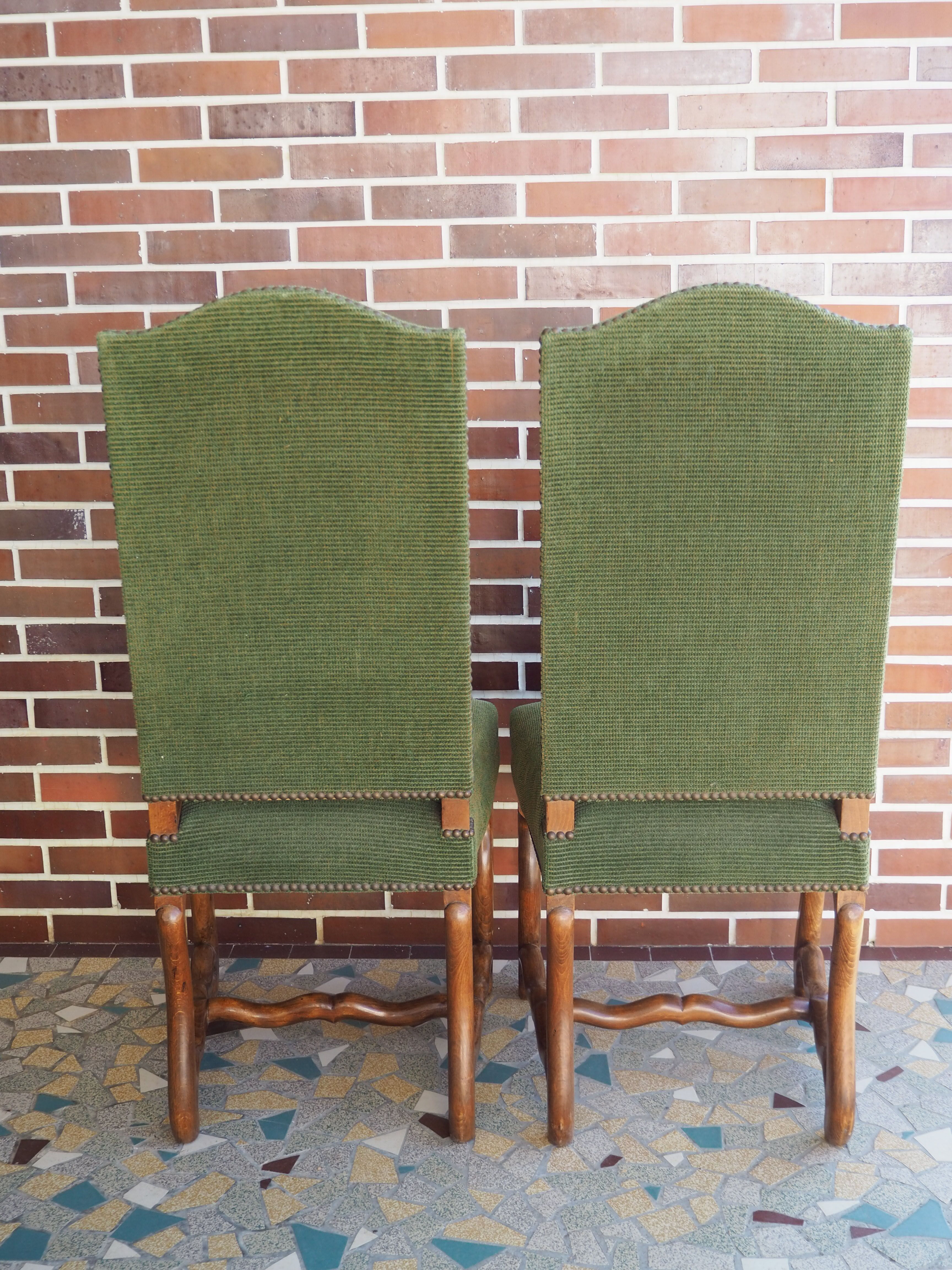 A pair of Louis XIII-style sheep bones chairs