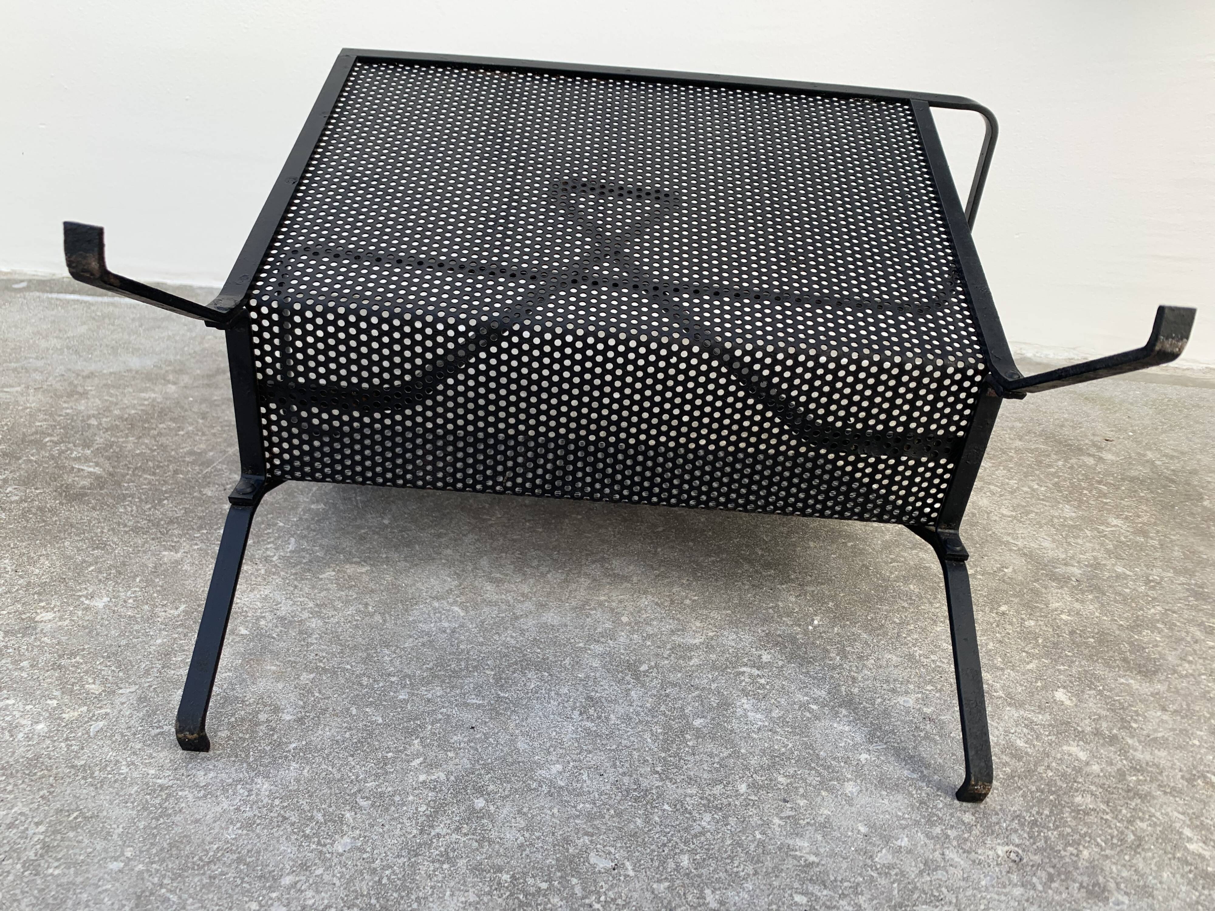 Black metal magazine rack Mathieu Mategot 1950