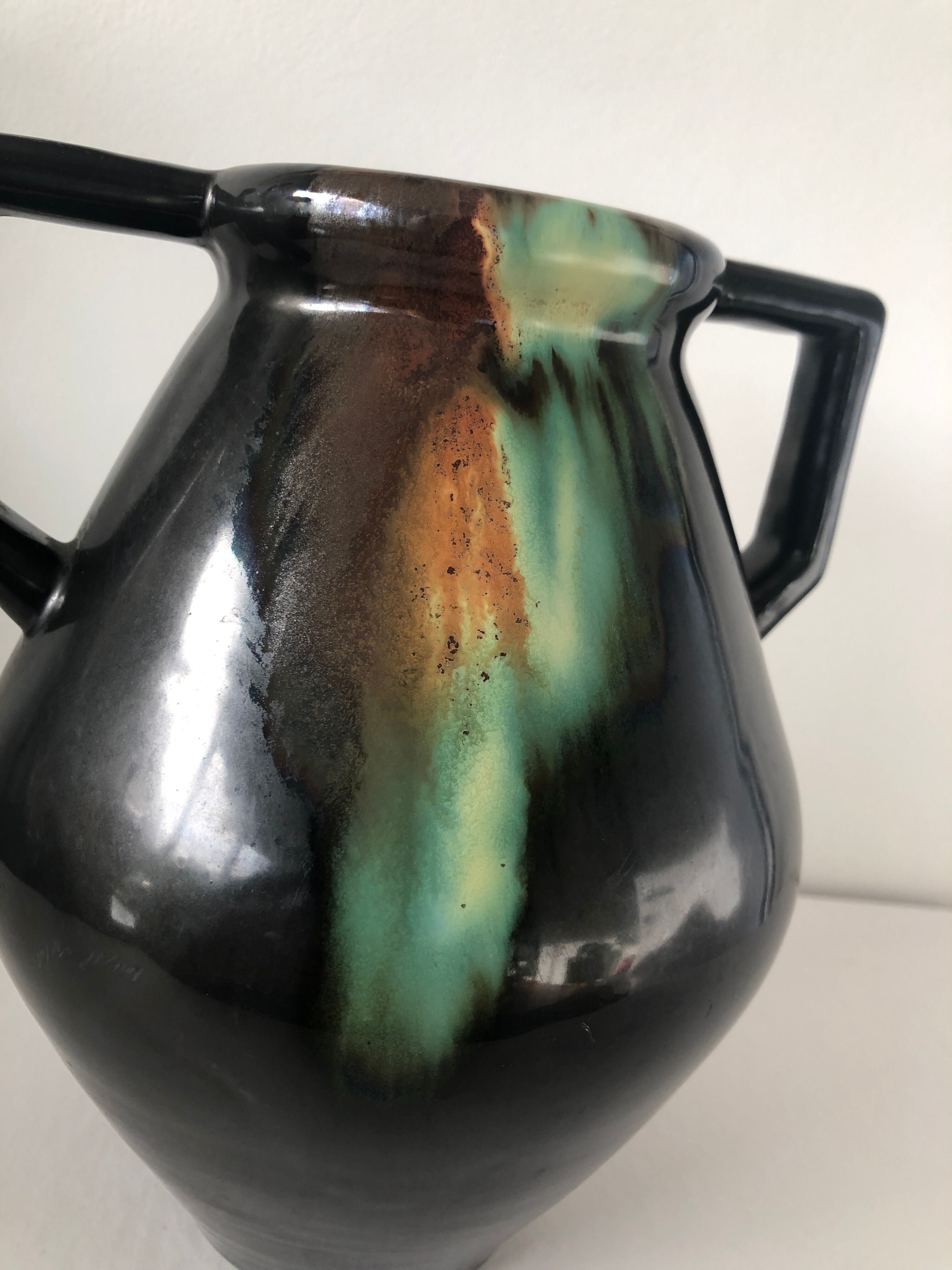 Enamelled ceramic vase