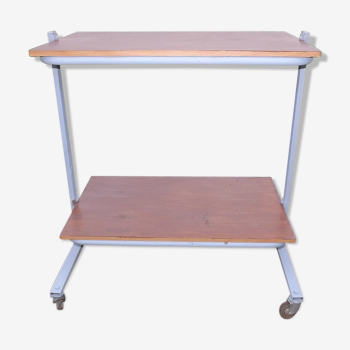 Table roulante industrielle fer et bois