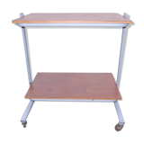 Iron and wood industrial rolling table