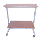 Iron and wood industrial rolling table