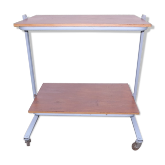 Iron and wood industrial rolling table