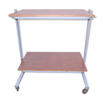 Table roulante industrielle fer et bois