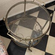 Brass and glass bar cart
