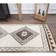 Vintage Turkish Oushak Handmade Wool Cotton White Runner Rug 90x345