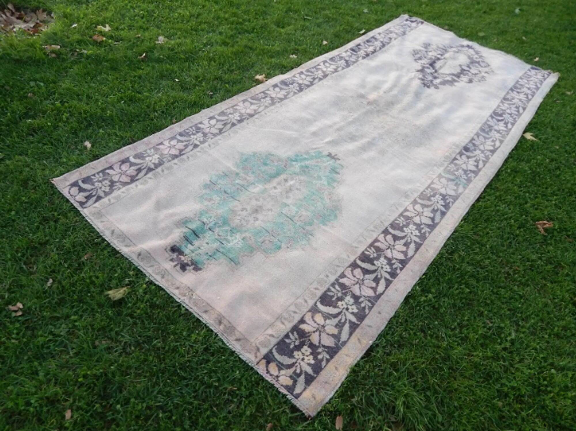Vintage Turkish hallway rug 155x360 cm