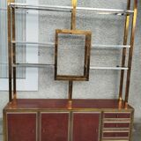 Sideboard shelf design 70 Michel Pignères amboyna burl chrome brass