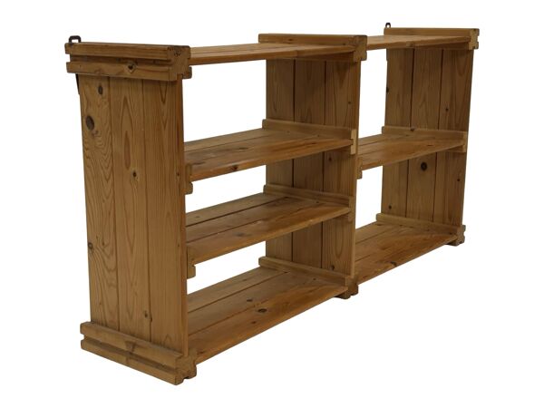 Étagère murale vintage en bois de pin design minimaliste des années 70