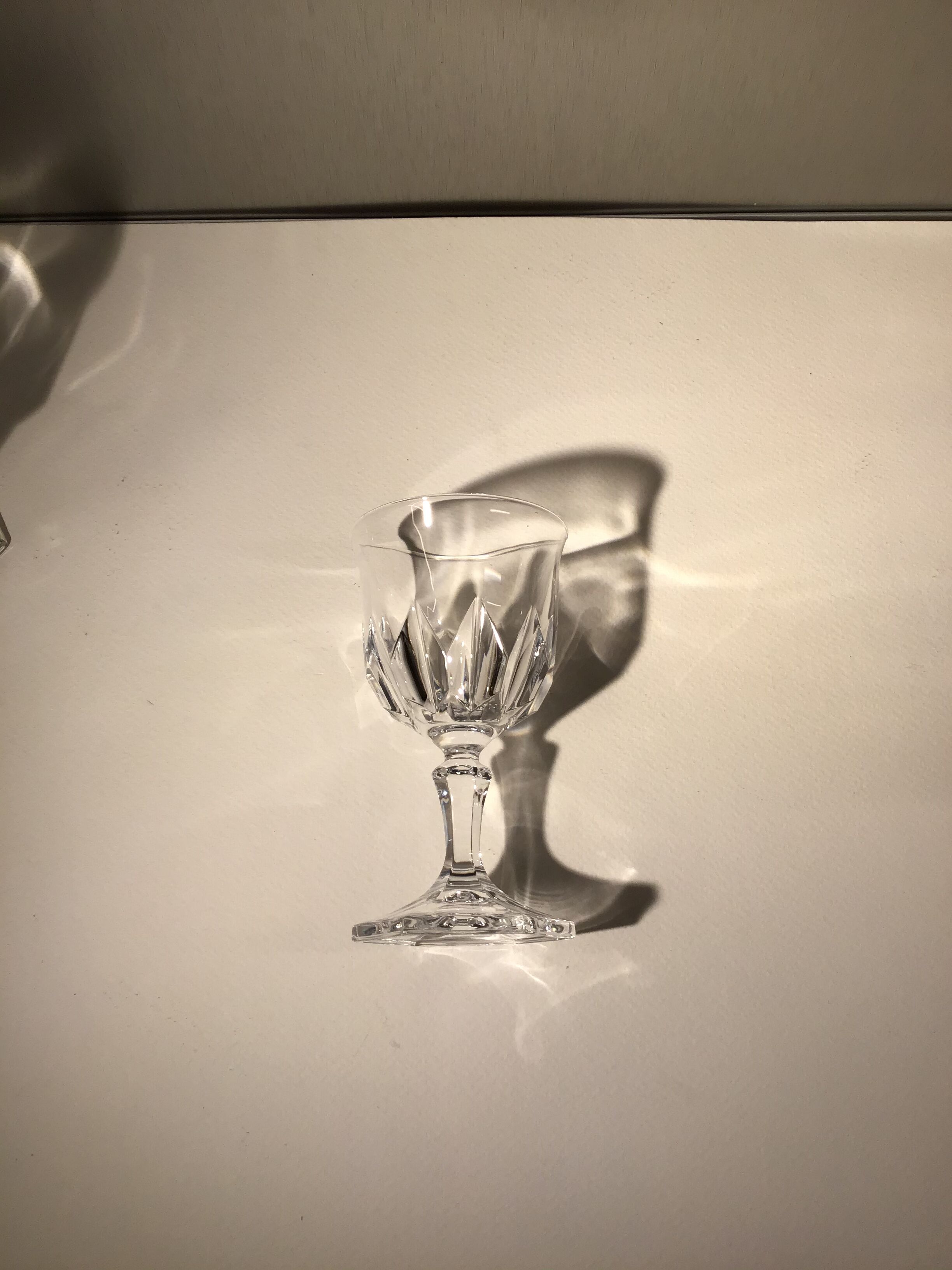 Lot of 6 crystal digestive glasses cut to octagonal feet early 20th century