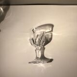 Lot of 6 crystal digestive glasses cut to octagonal feet early 20th century