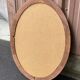 Miroir ovale vintage en bois massif 1960 82x60cm
