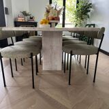 Travertine dining table