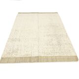 4x7 Army Green & Beige Modern Kilim Rug, 130x215Cm