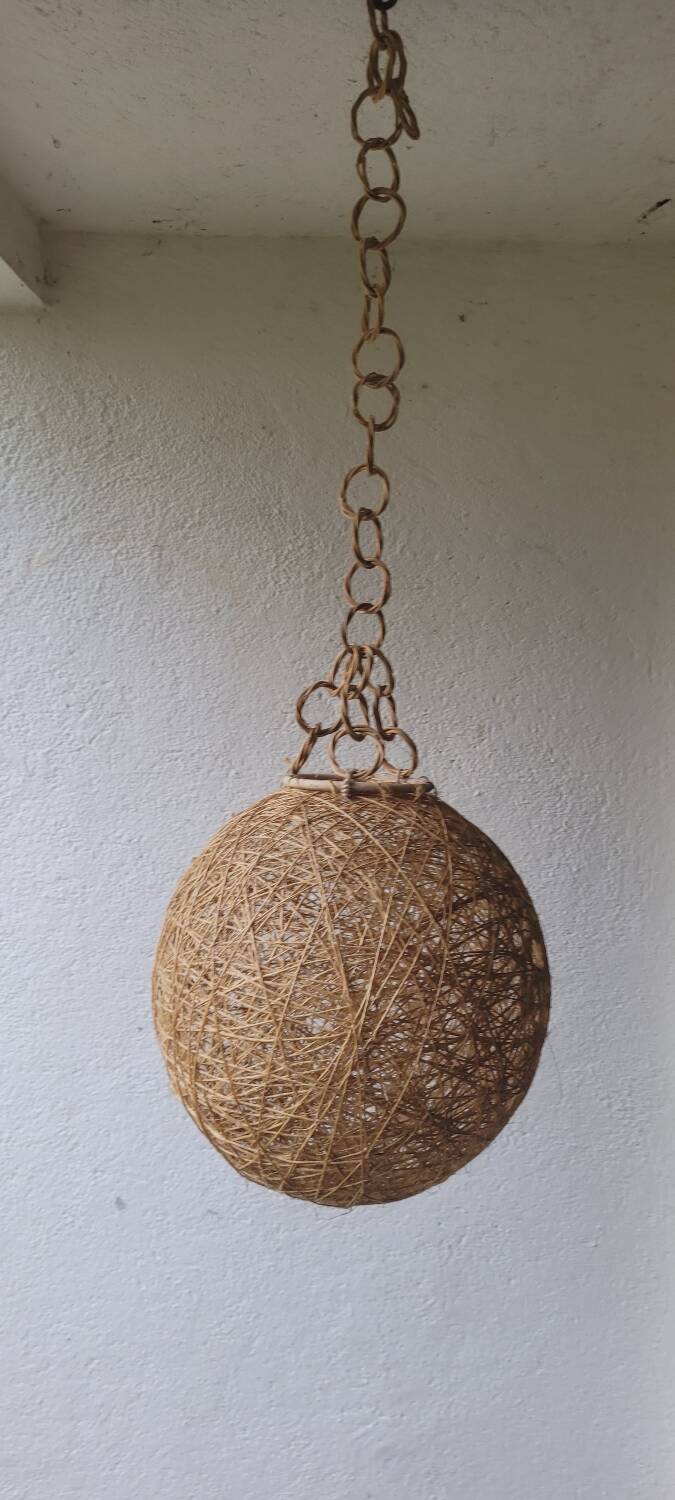 70's sisal pendant light